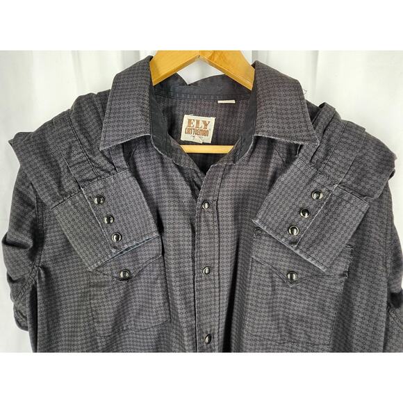 ELY CATTLEMAN MEN'S LONG SLEEVE SHIRT - SIZE LARGE - GRAY - Picture 5 of 15